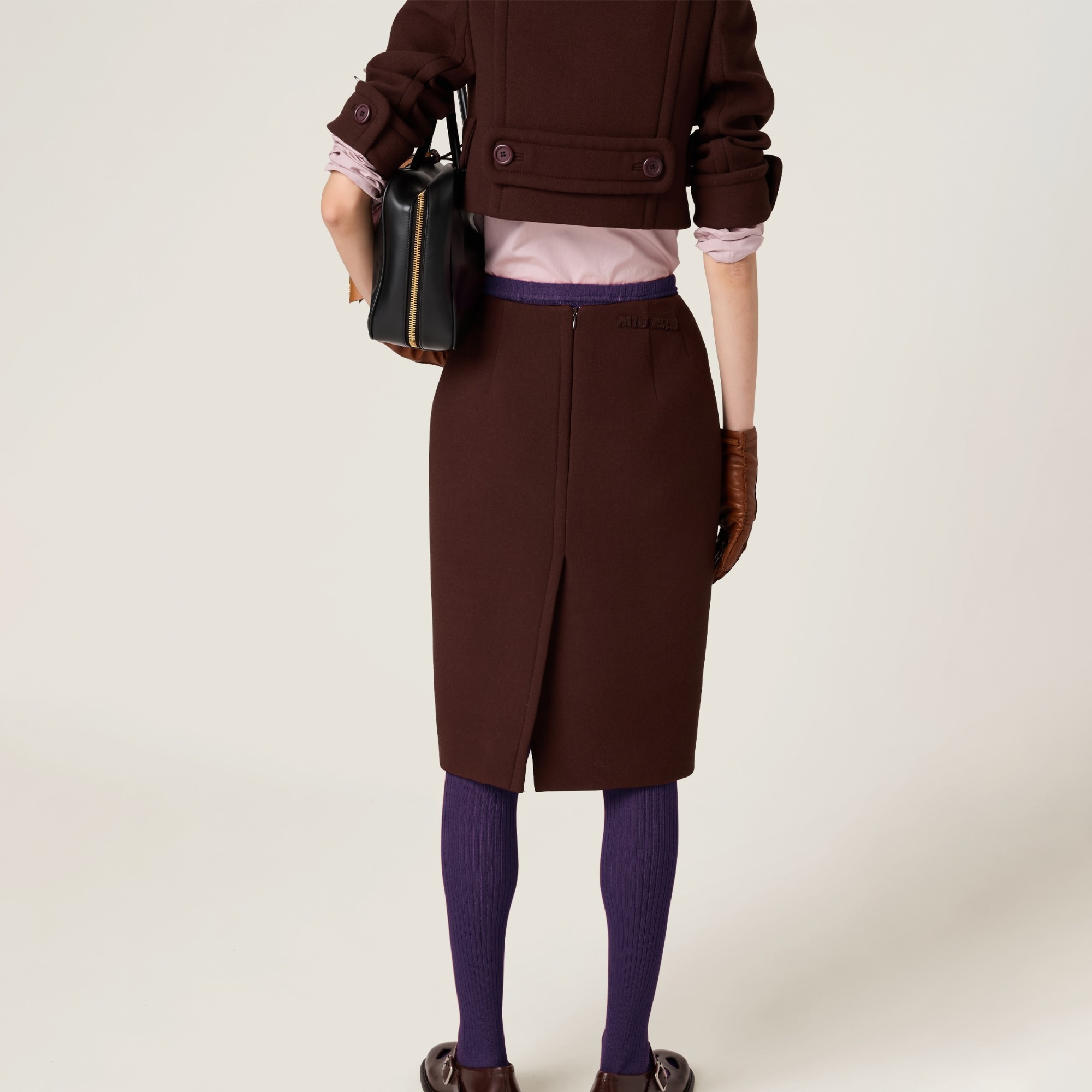 Miu Miu Pencil Midi Skirt In Black