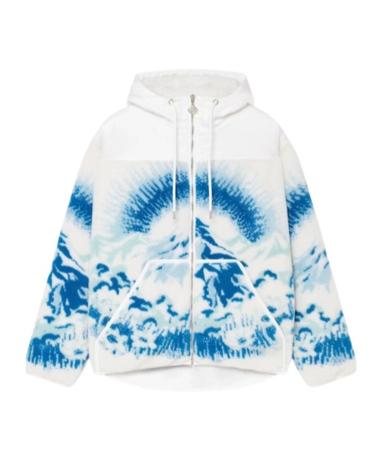 Casablanca Printed Hooded Casual Jacket In White