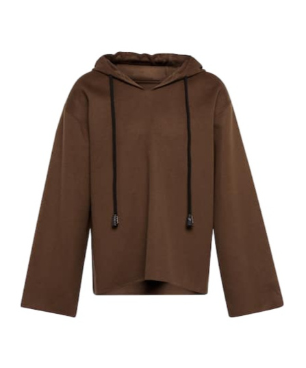 Nanushka Moshe Wool And Silk Hoodie In Brown