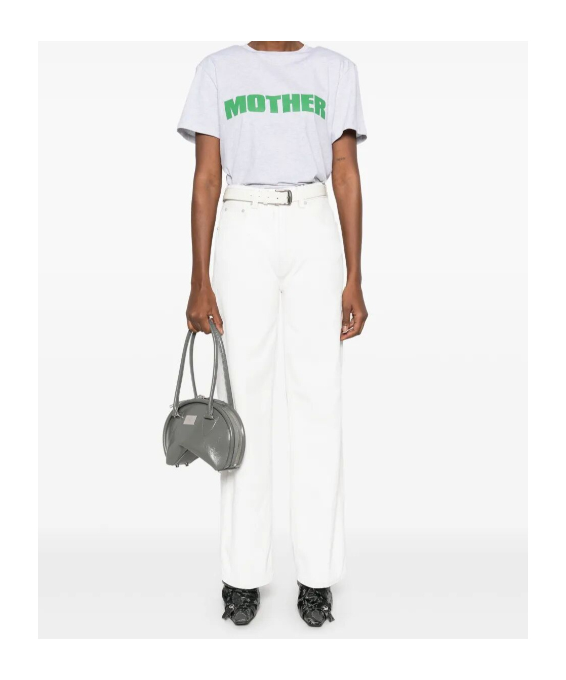 Haikure Denim Trousers With Belt Loops In White