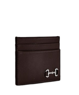 Gucci Card Case With Horsebit In Brown