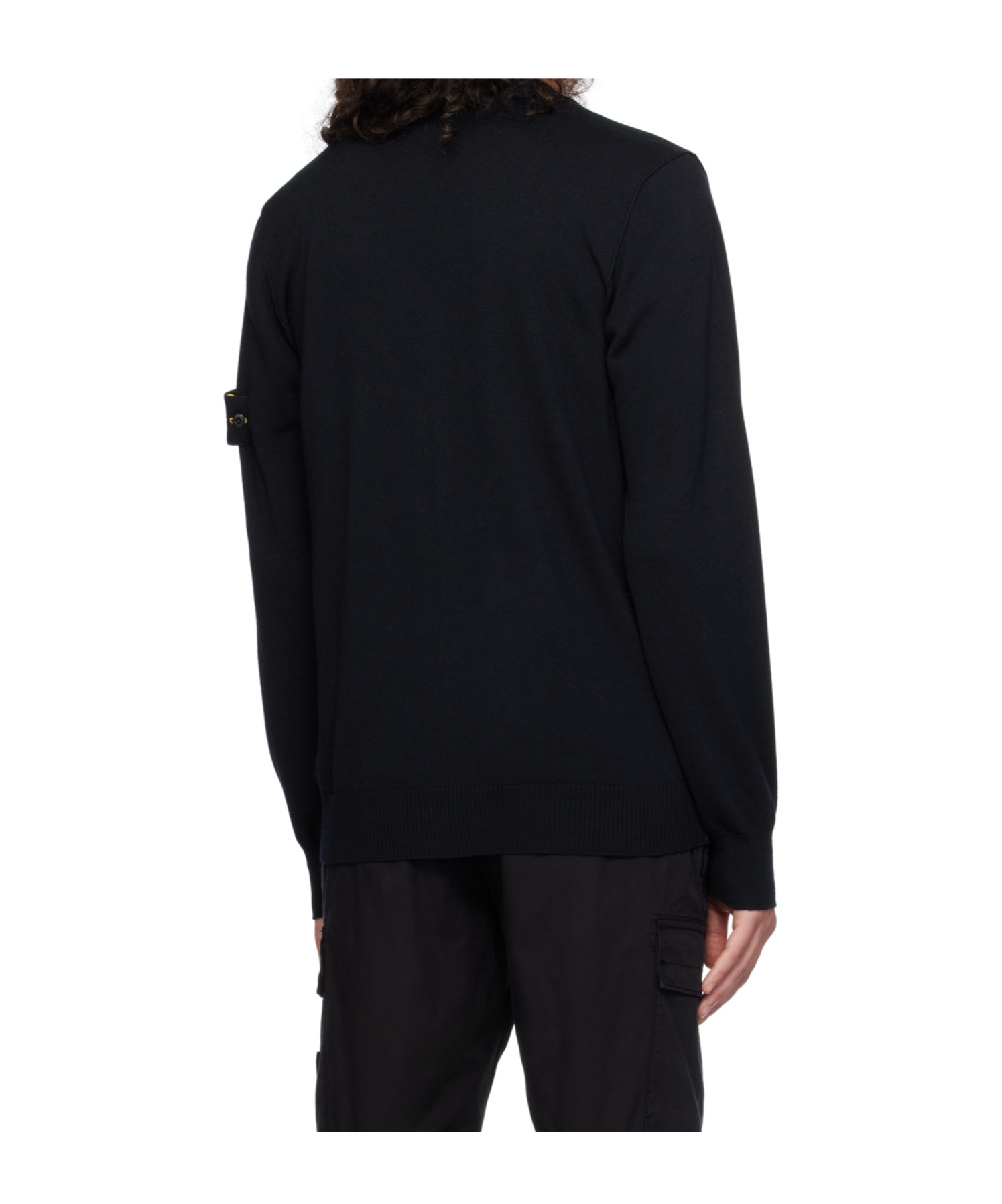 Stone Island Black Patch Cardigan In Black
