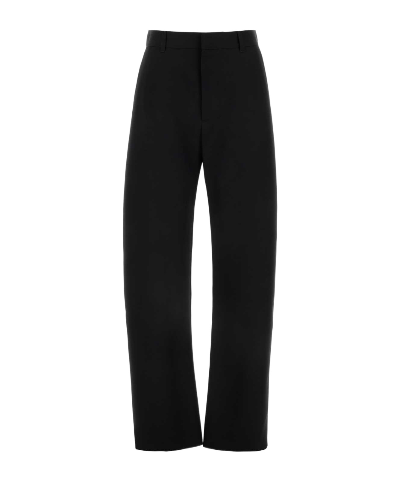 Bottega Veneta Pleated Cotton-twill Wide-leg Pants In Black