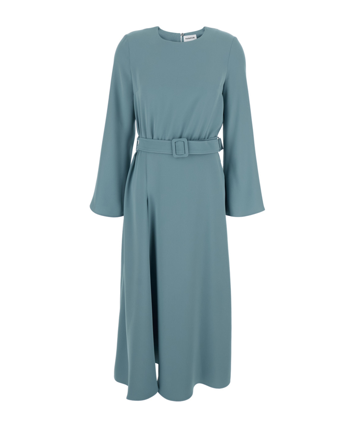 P.a.r.o.s.h Long-sleeve Belted Midi Dress In Blue