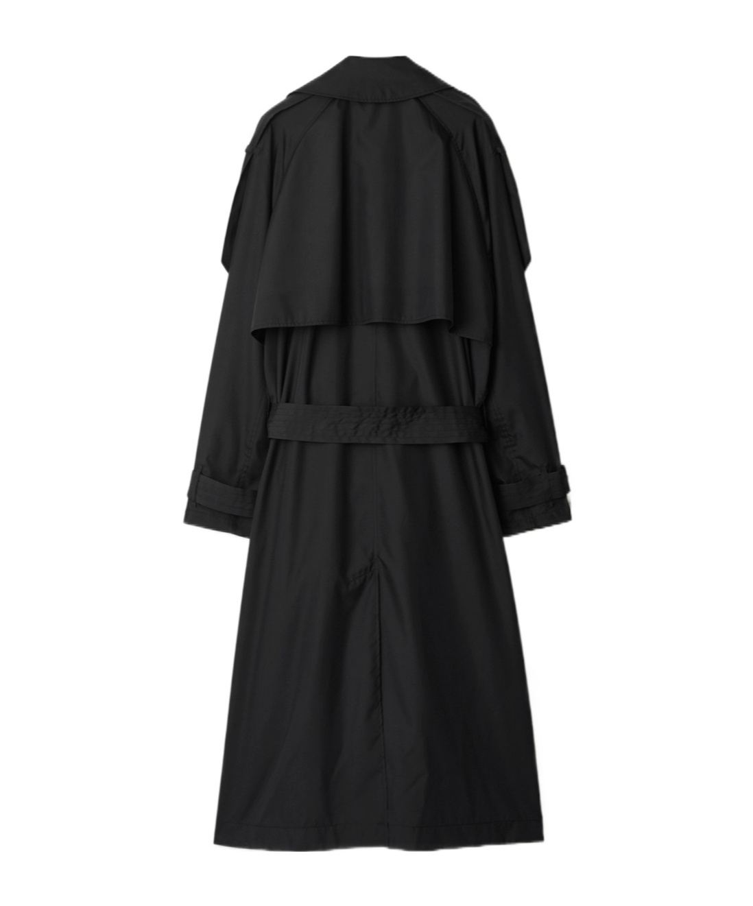 Burberry Double-breasted Silk Trench Coat In Black