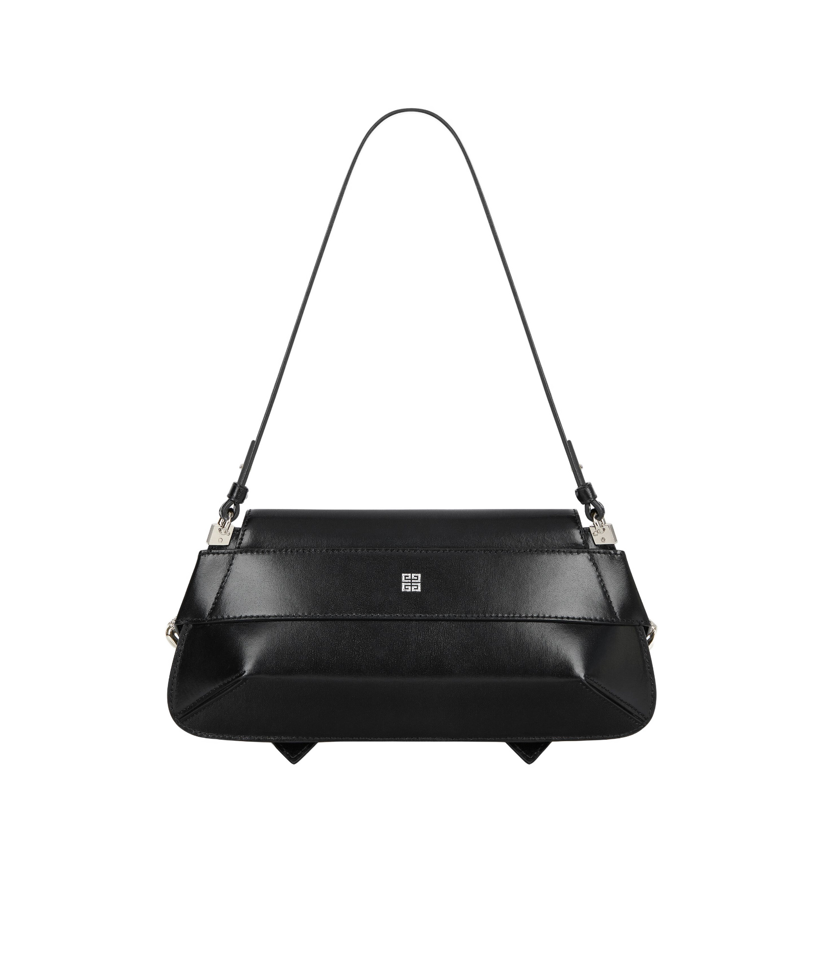 Givenchy Calf Leather Shoulder Bag With Detachable Strap In Black
