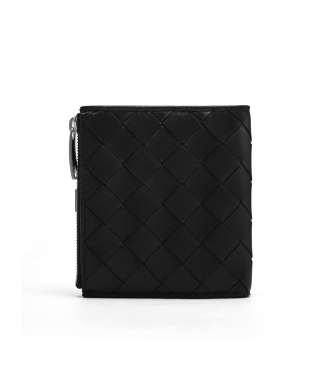 Bottega Veneta Intreciato Knitting Wallet In Black
