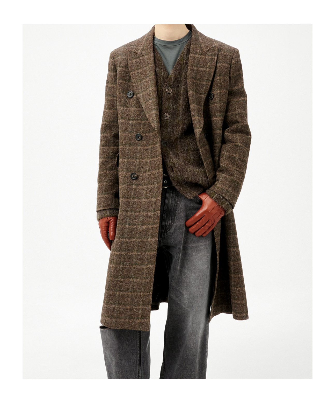 Our Legacy Dorf Check Boiled Alp Wool In Green