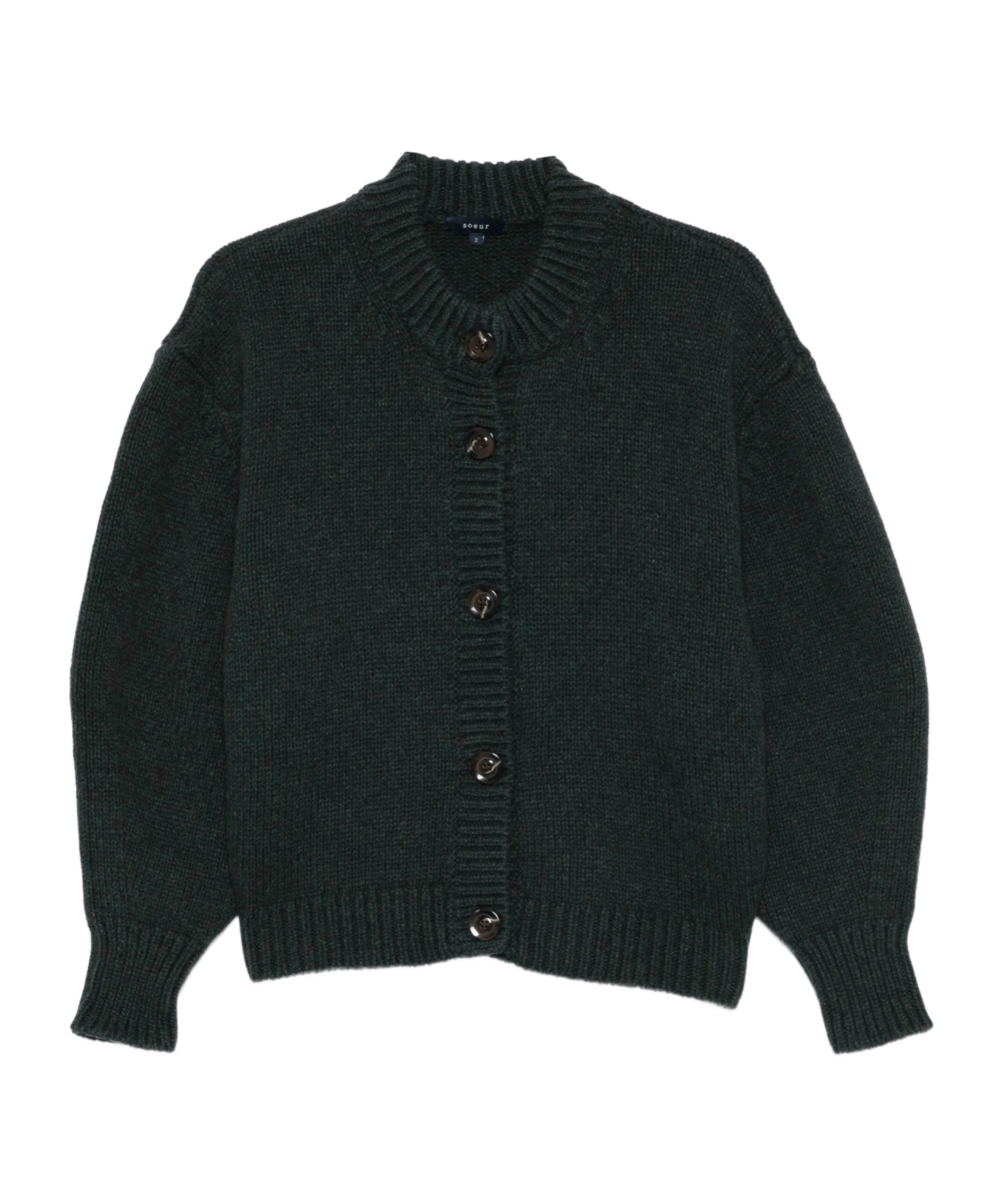 Soeur Womens Vert Foret Leonard Knitted Wool Cardigan In Black