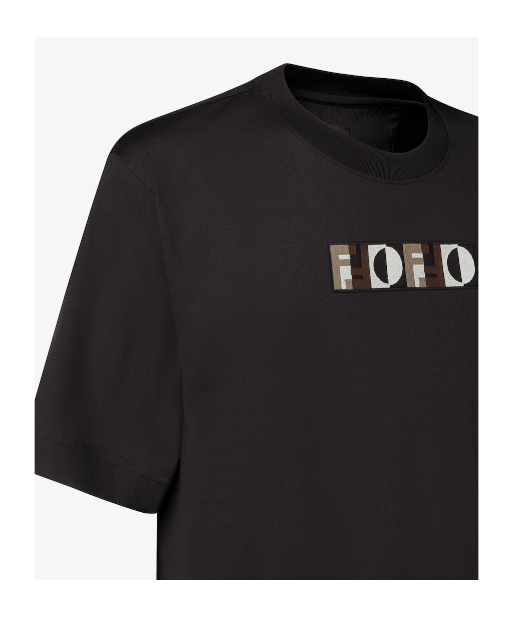 Fendi Optical Design Crew Neck T-shirt In Black