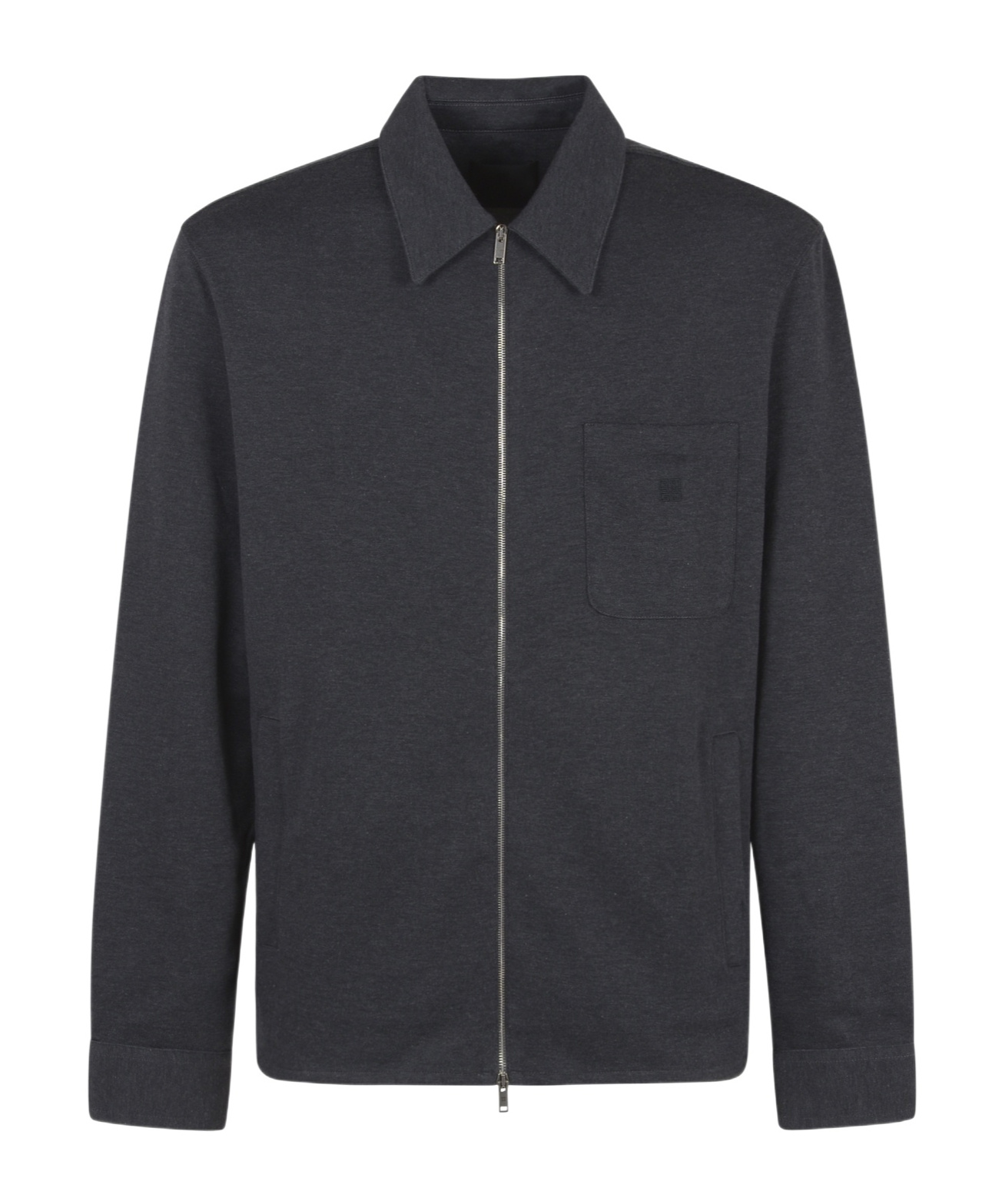 Givenchy Zip-up Long-sleeved Shirt In Black