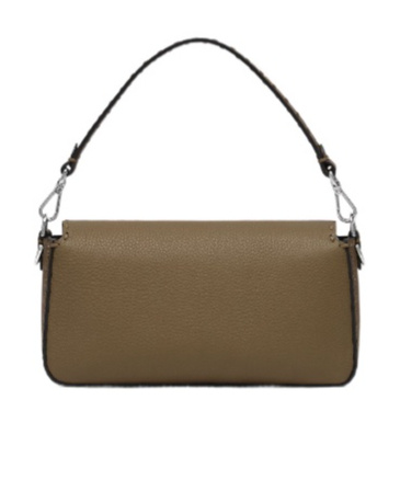Shop Fendi Green Selleria Bag With 612hand-sewn Topstitches