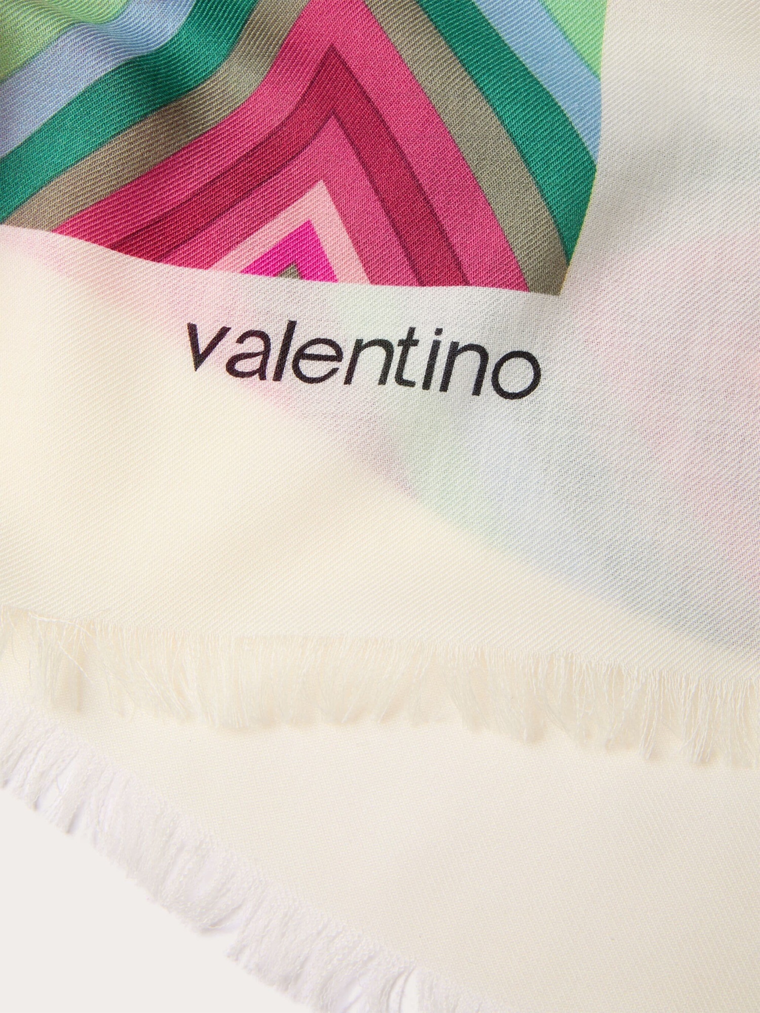 VALENTINO GRAPHIC-PRINT WOOL-SILK SCARF 