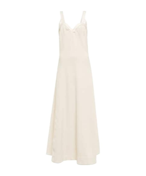 Jil Sander Cotton-blend Midi Dress In White