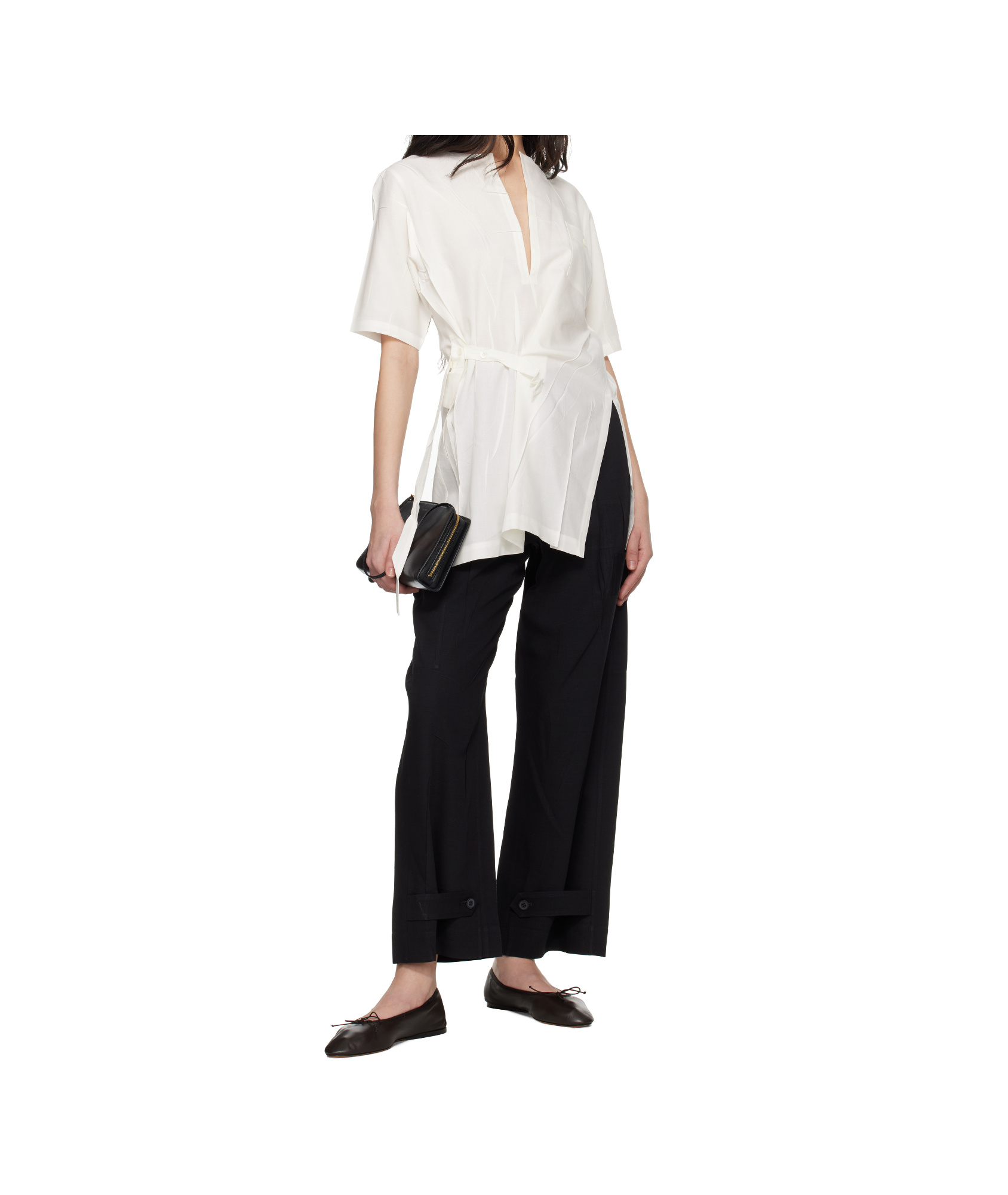 Issey Miyake Black Pressed Form Trousers In Black