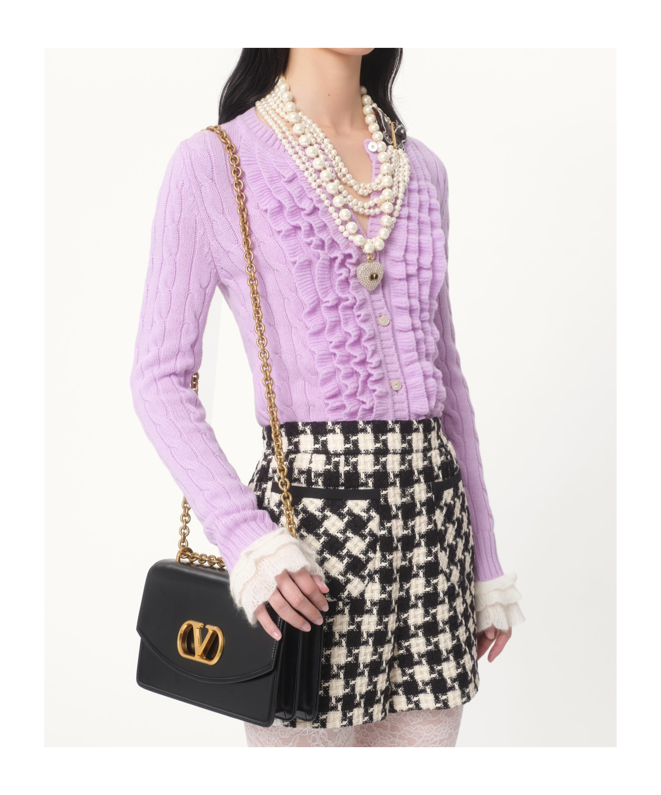 Valentino Wollcardigan Frau Lila Xs In Purple