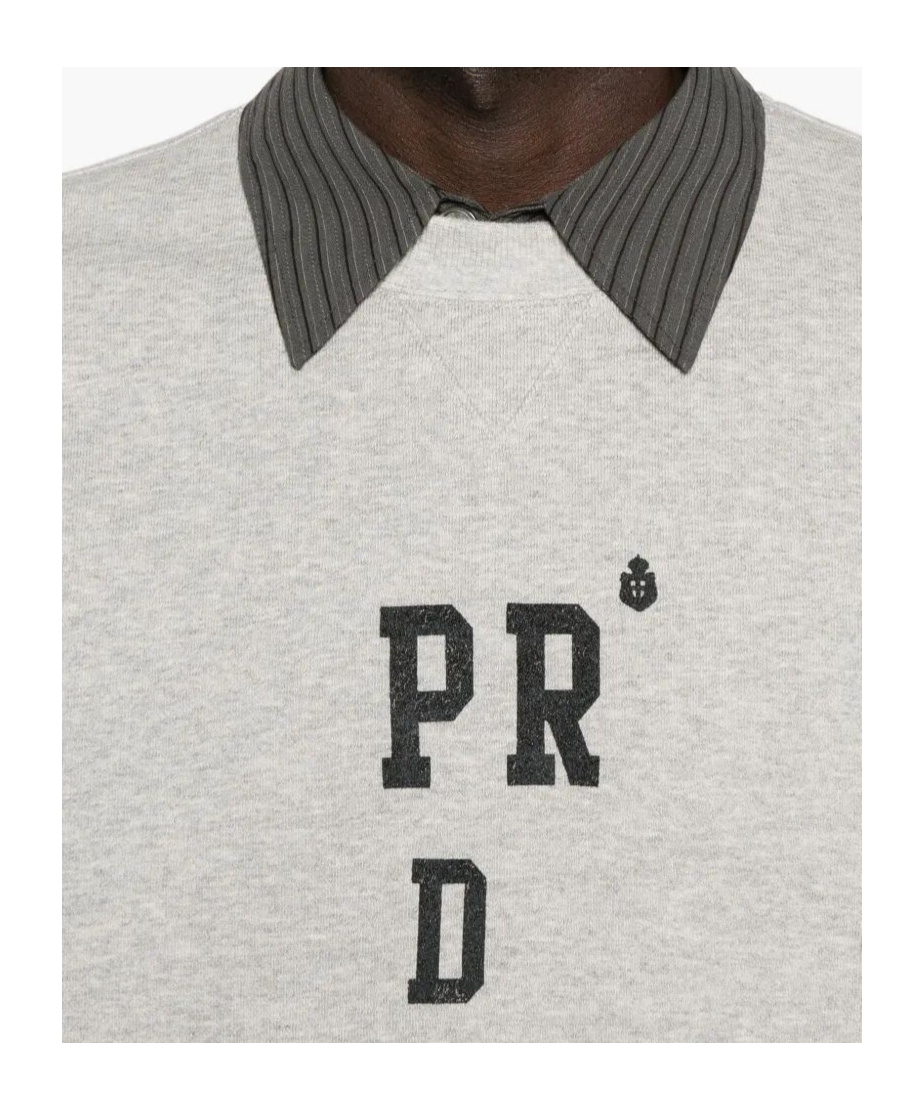 Prada Long-sleeved Sweatshirt In Gray