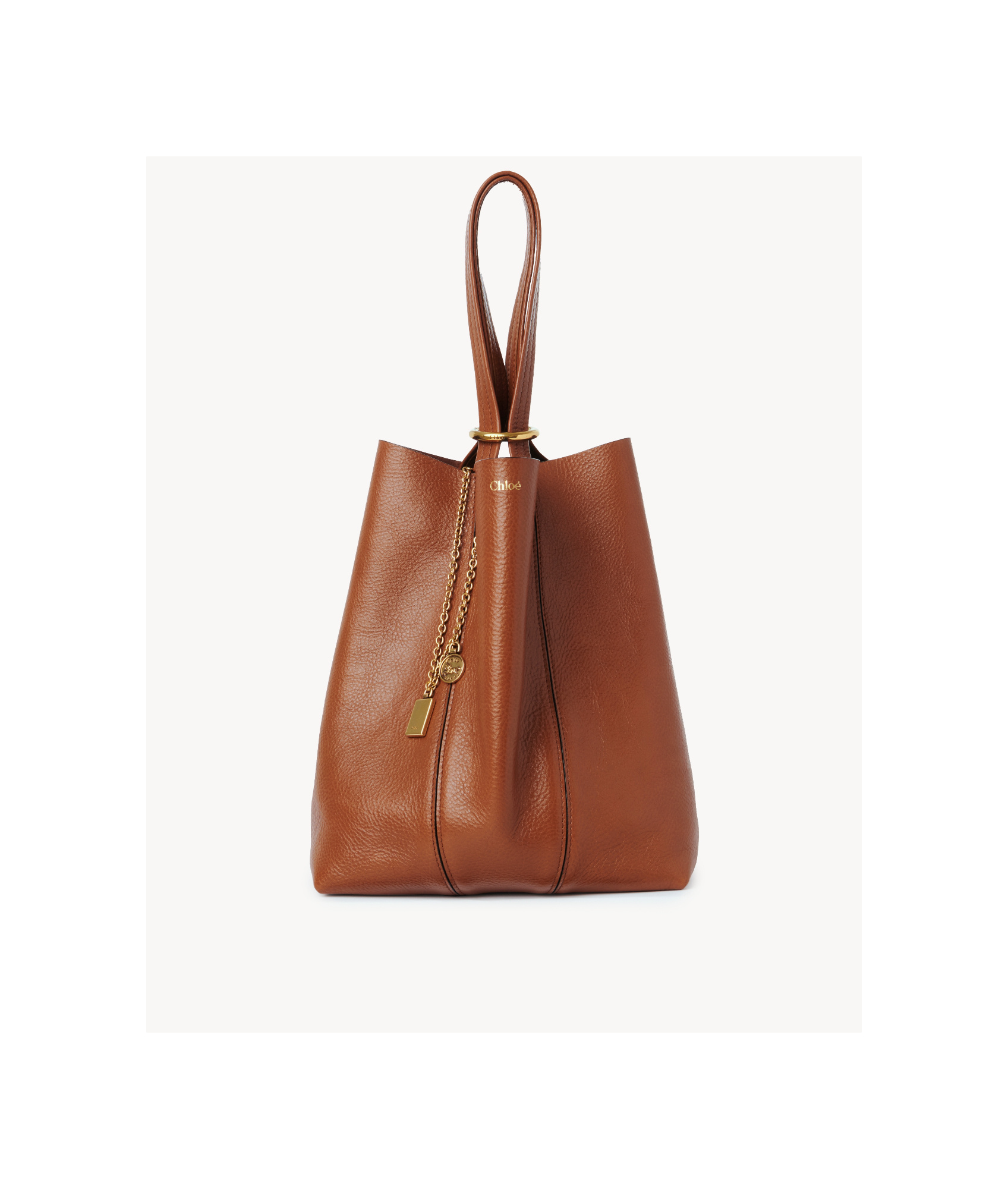 Chloé Medium Chloe Spin Grain Leather Bag In Brown