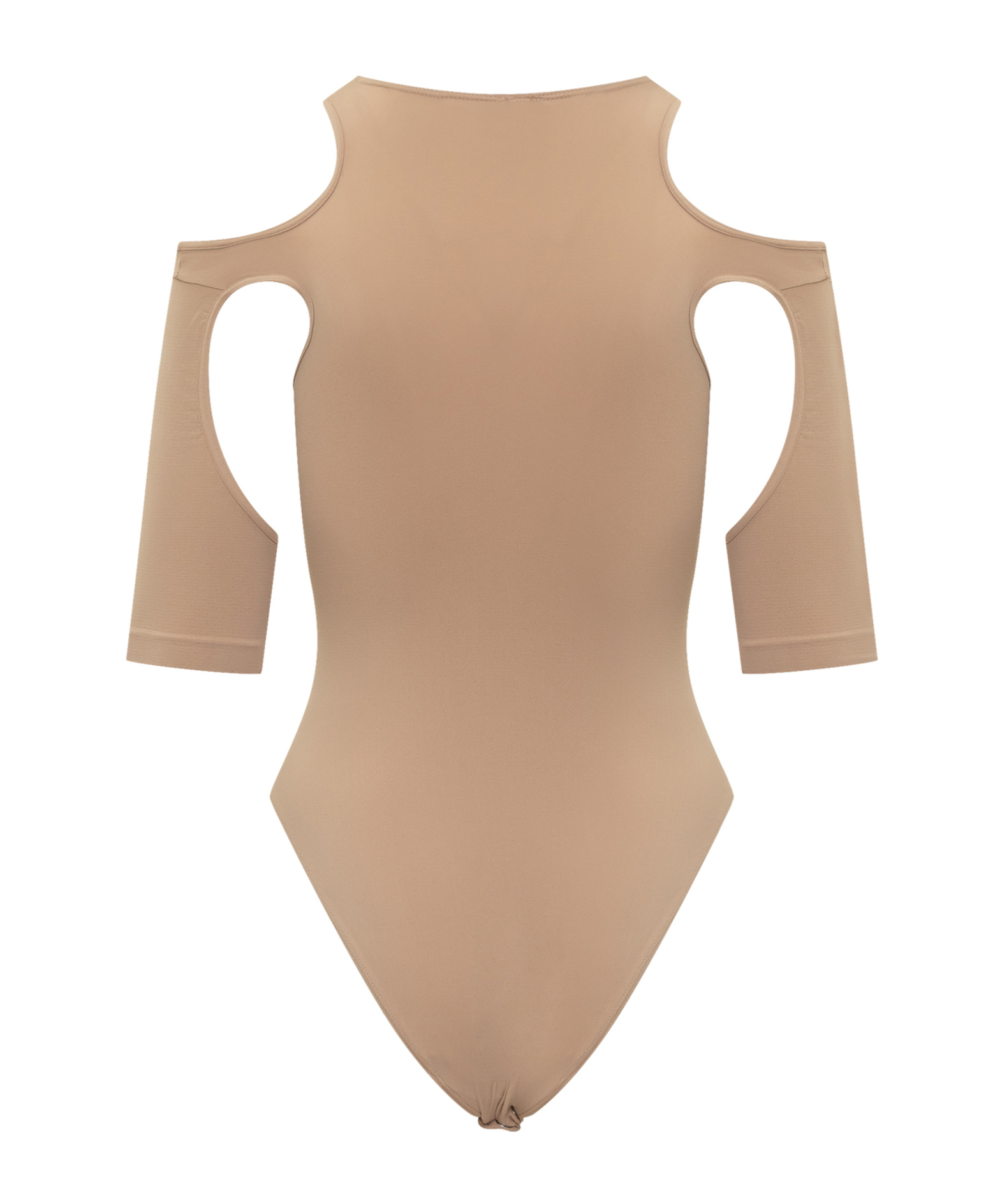 Shop Andreädamo Andreadamo Cut-out Bodysuit Top In Nude