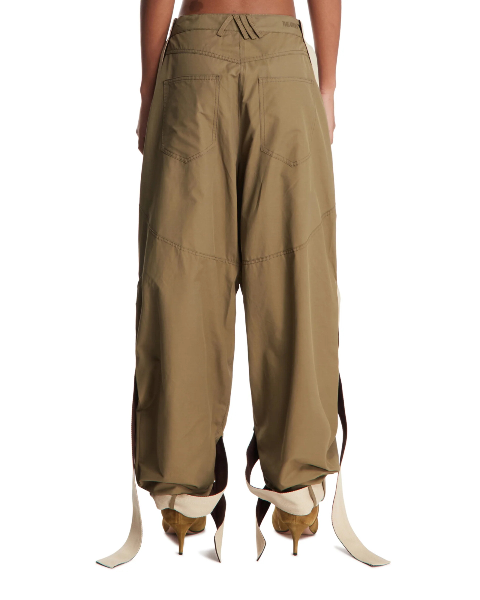 Attico Belt Loop Casual Pants In Brown