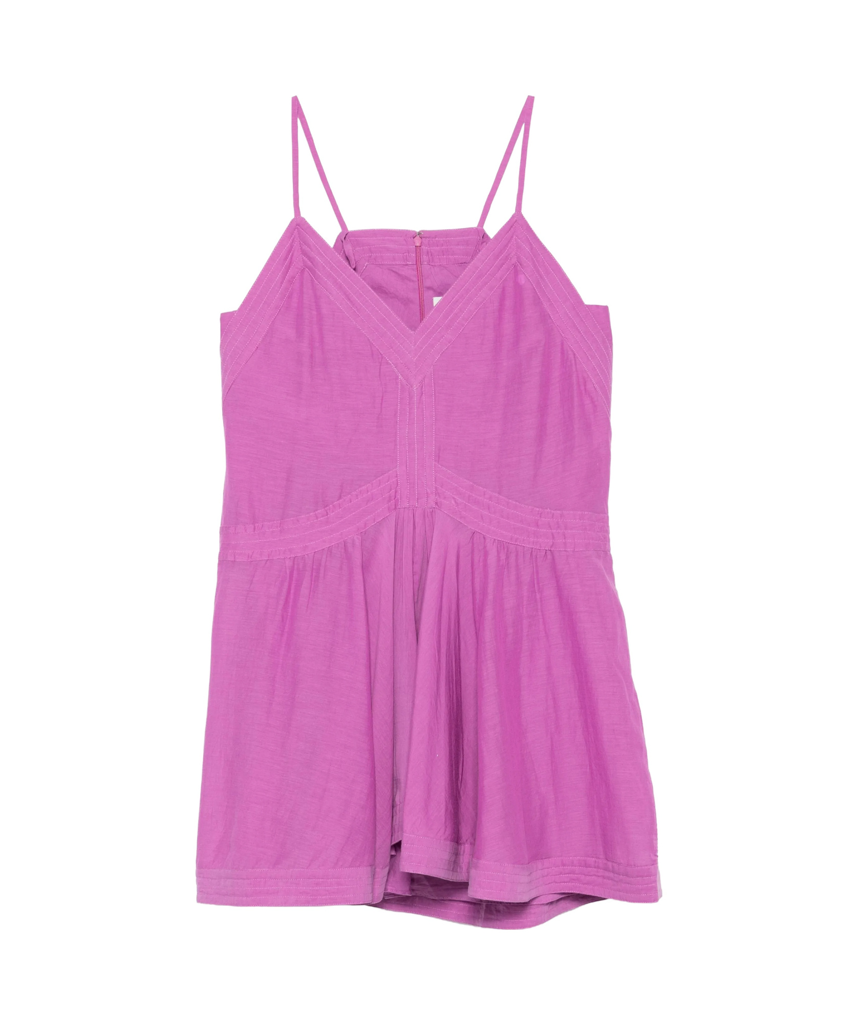 Isabel Marant Étoile Danielle Gathered Organic Cotton-blend Voile Mini Dress In Purple