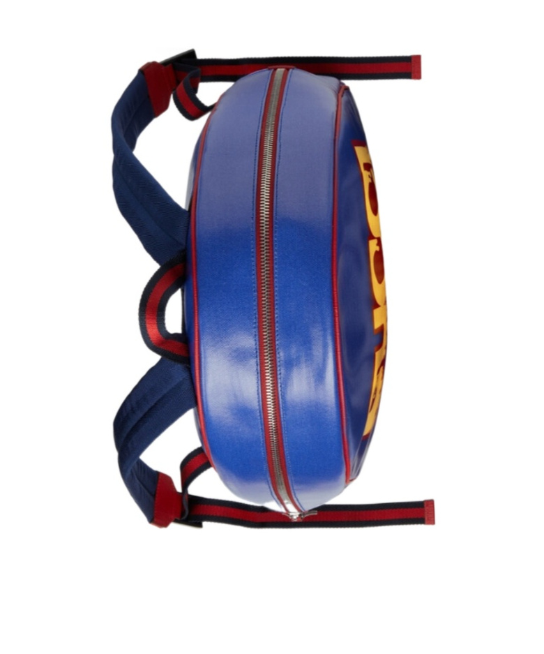 Gucci Drip Logo-print Backpack In Blue