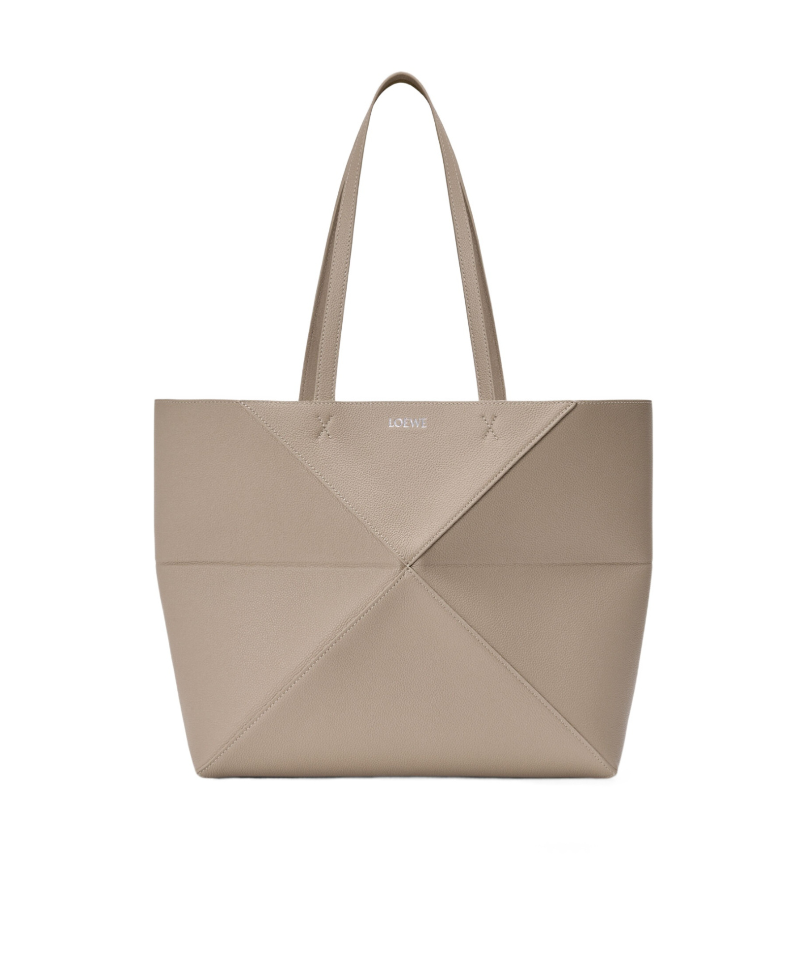 Loewe Medium Leather Puzzle Fold Tote Bag In Brown