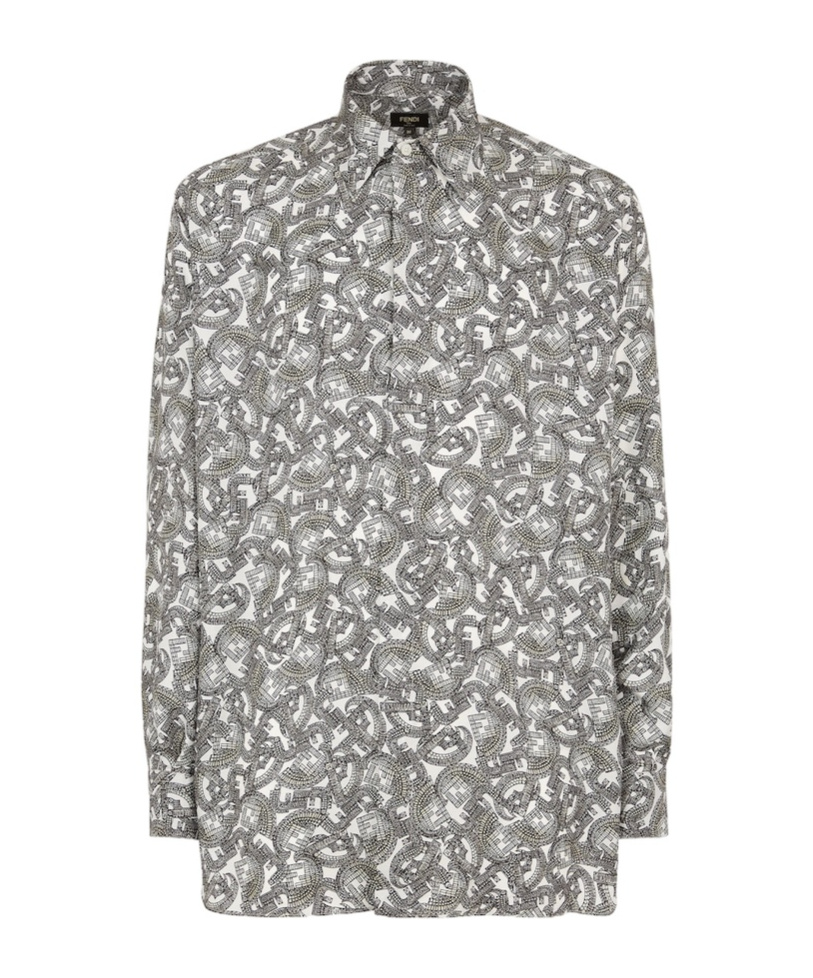 Fendi Long-sleeved Loose Shirt In Gray