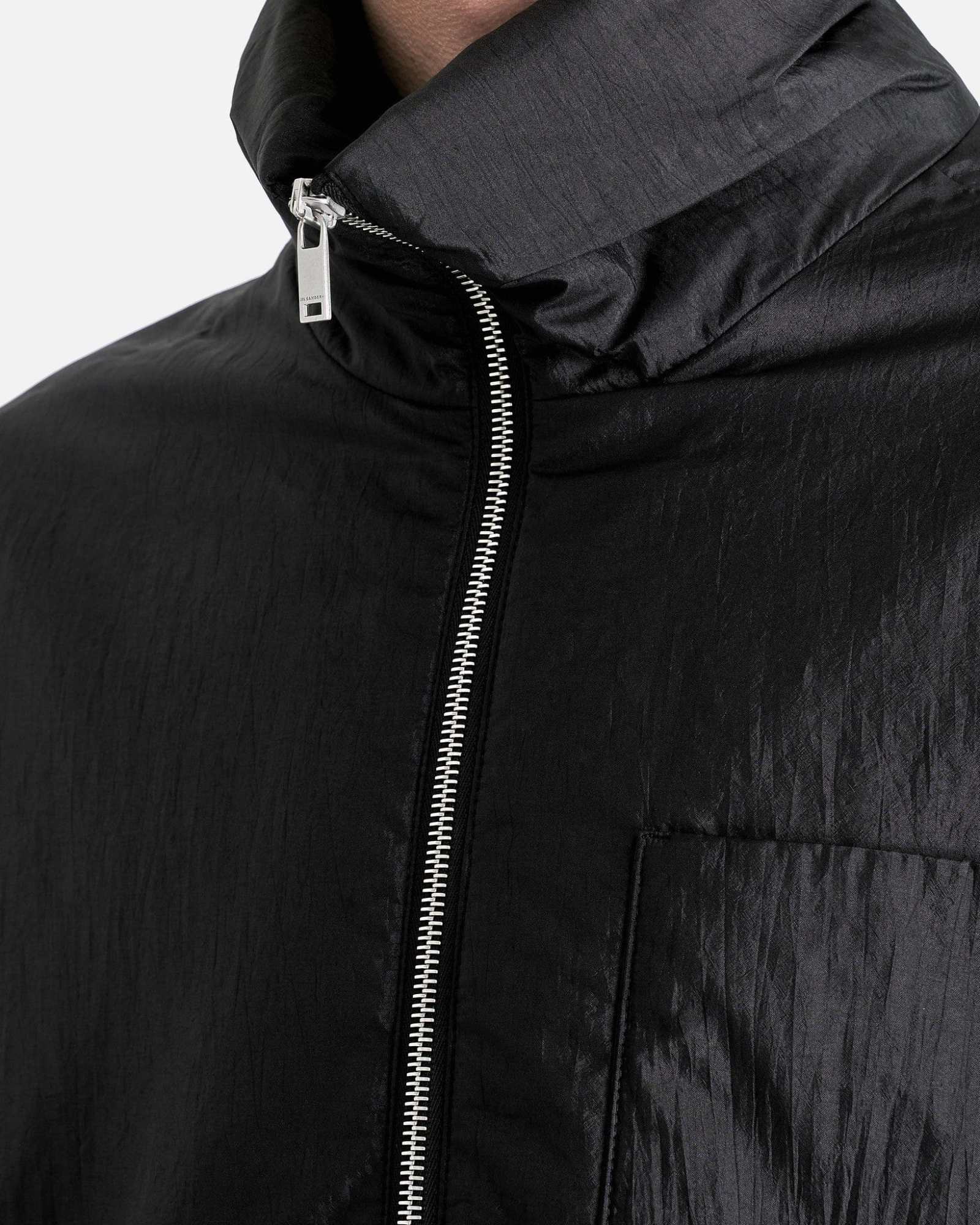 Jil Sander High-neck Padded Shirt In Black