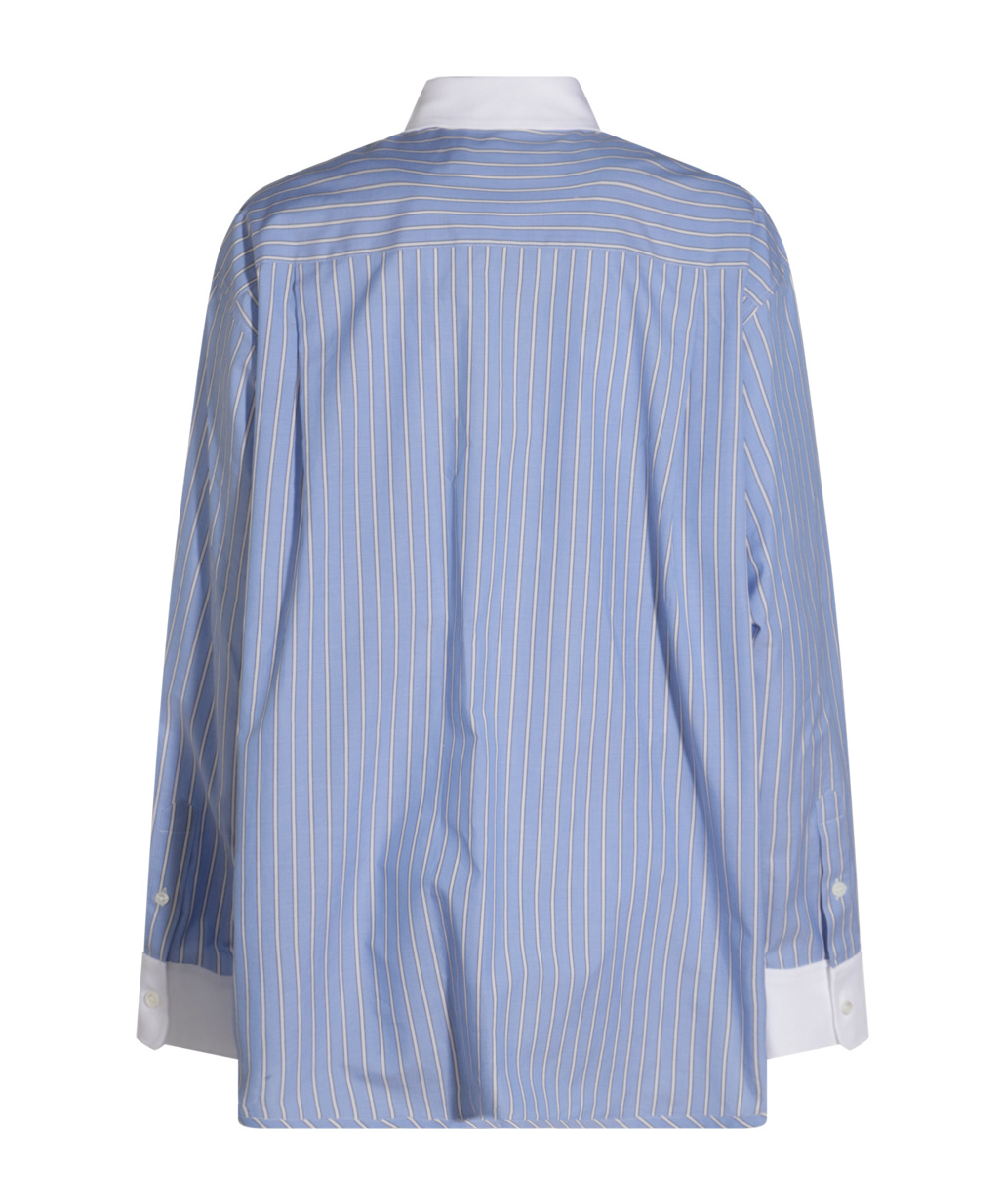 Marni Blue Striped Poplin Shirt In Blue