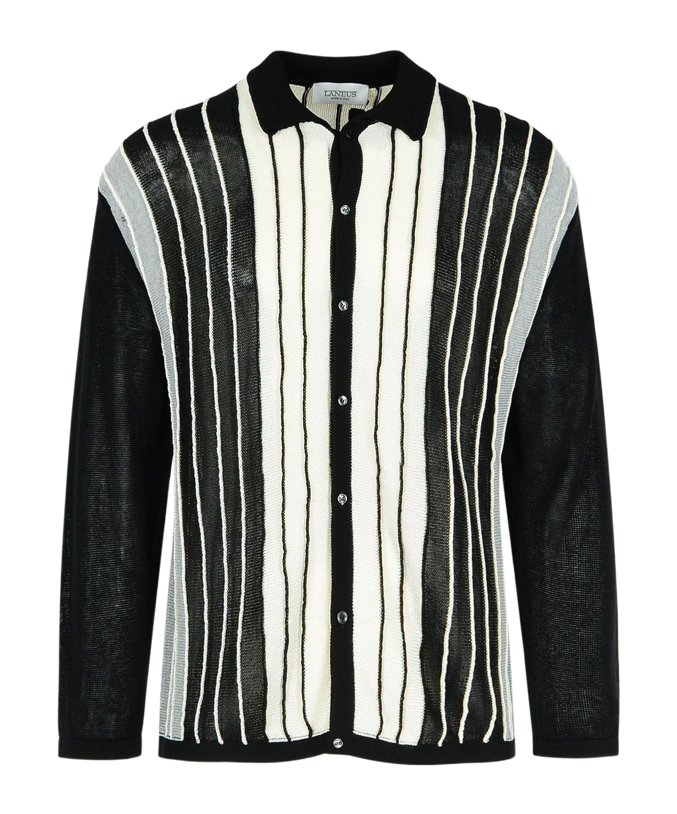Laneus Viscose Blend Sweater Striped Pattern In Black