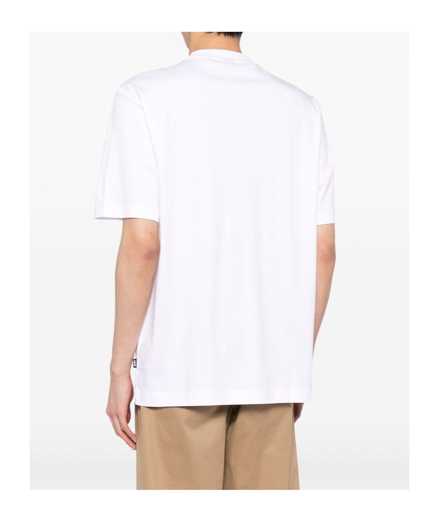 Hugo Boss White Regular-fit Monogram Print T-shirt In White