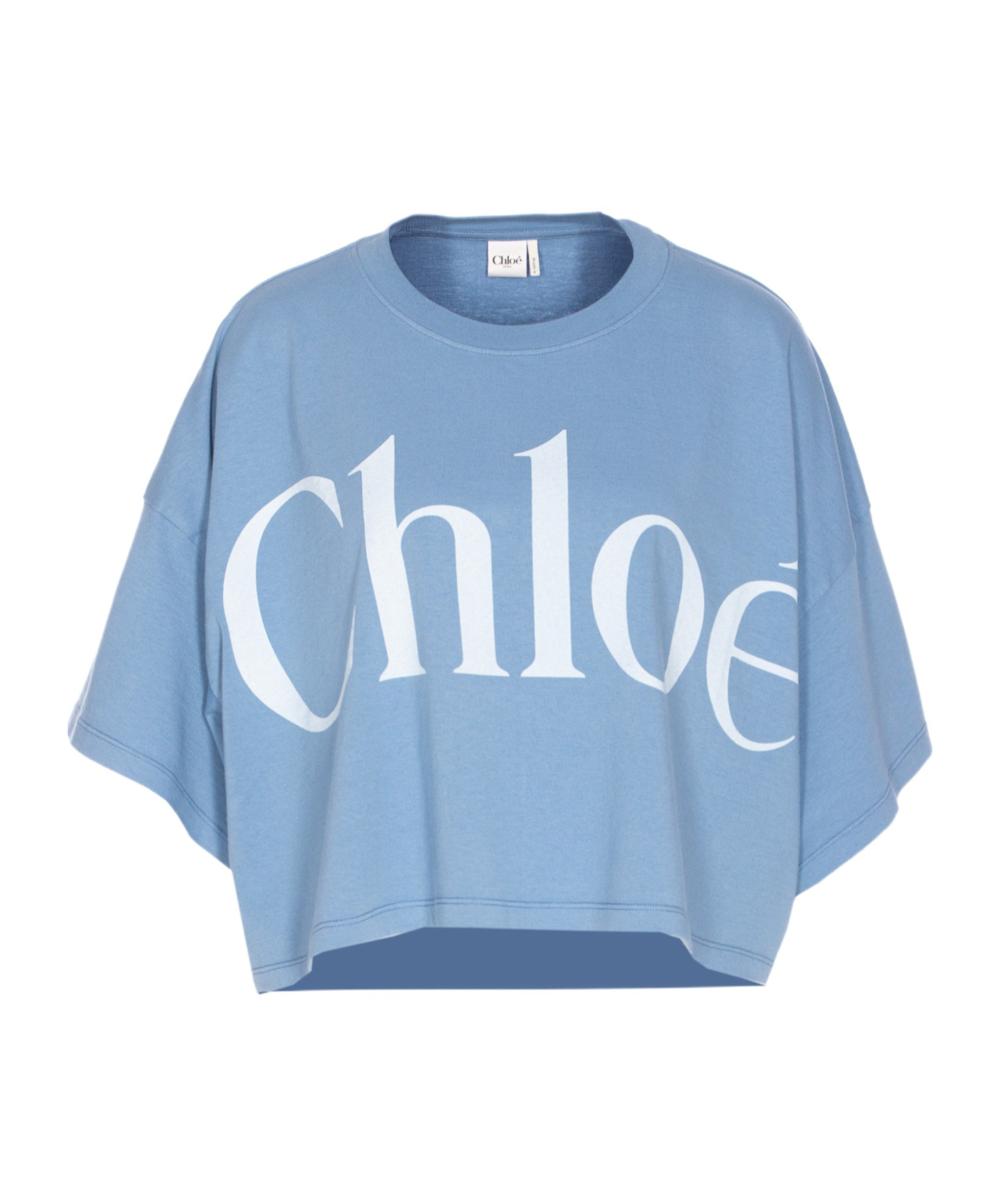 Chloé Oversize Signature Logo Crop Graphic T-shirt