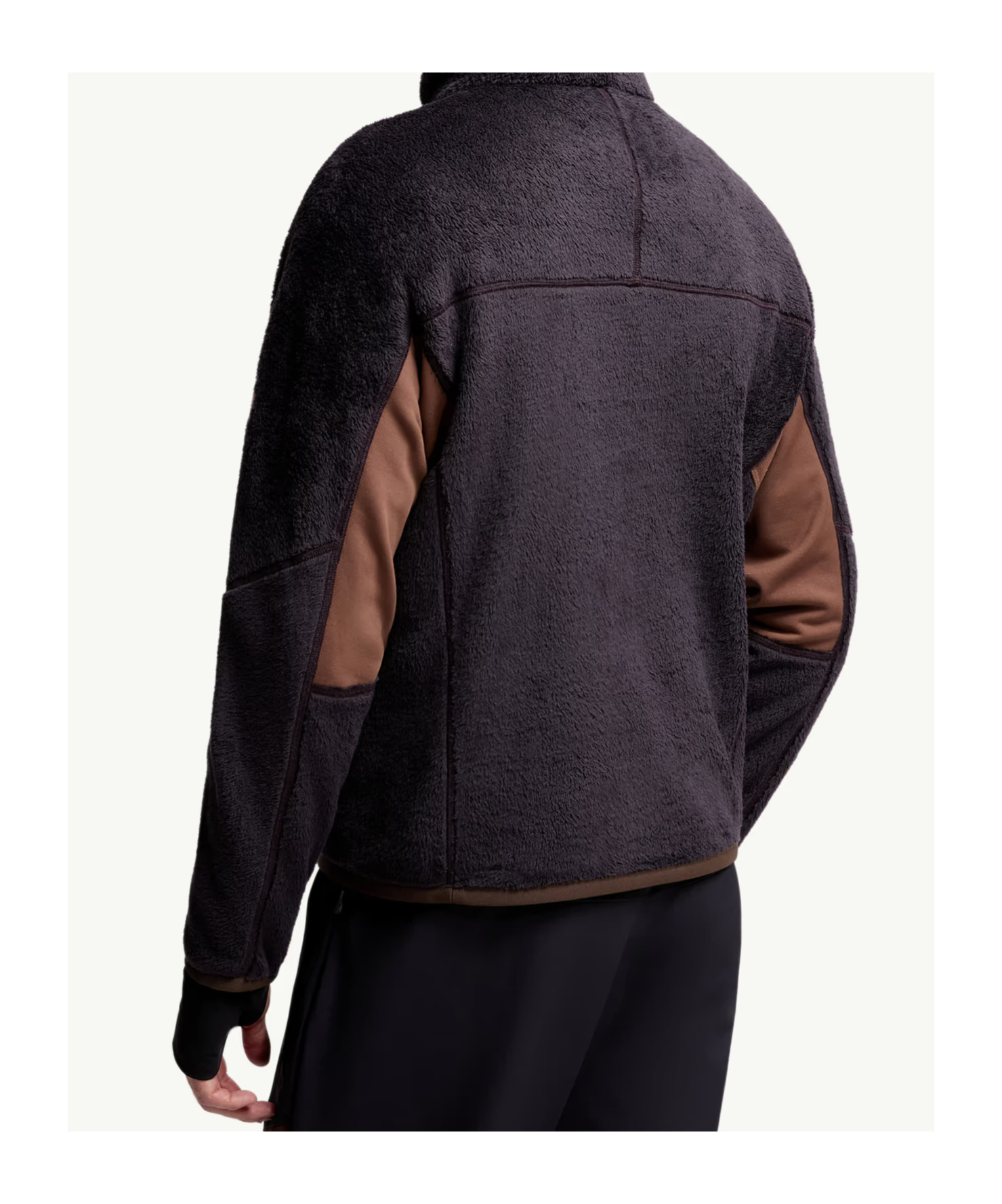 Moncler High Collar Sweatshirt Featuring Contrast Panels In Blue