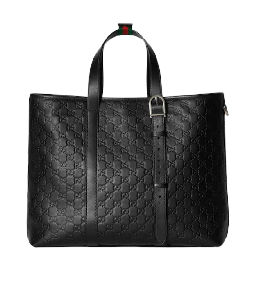 GUCCI GUCCI GG EMBLEM LARGE TOTE BAG