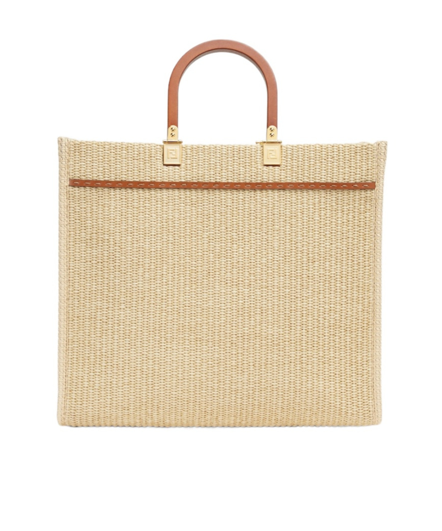 Fendi Sunshine Small Shopper Bag In Nude