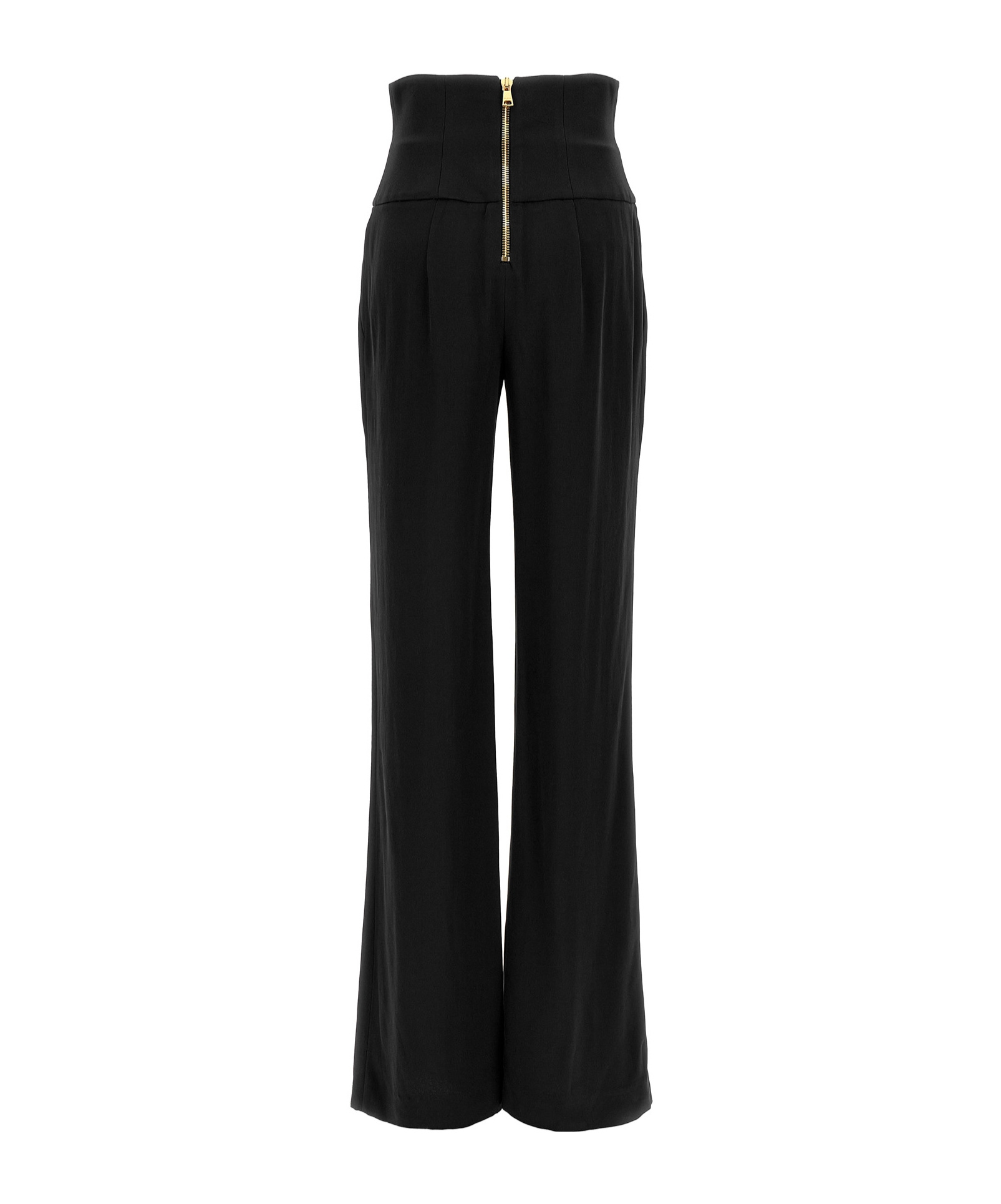 BALMAIN CREPE WIDE-LEG TROUSERS WITH BUTTONS