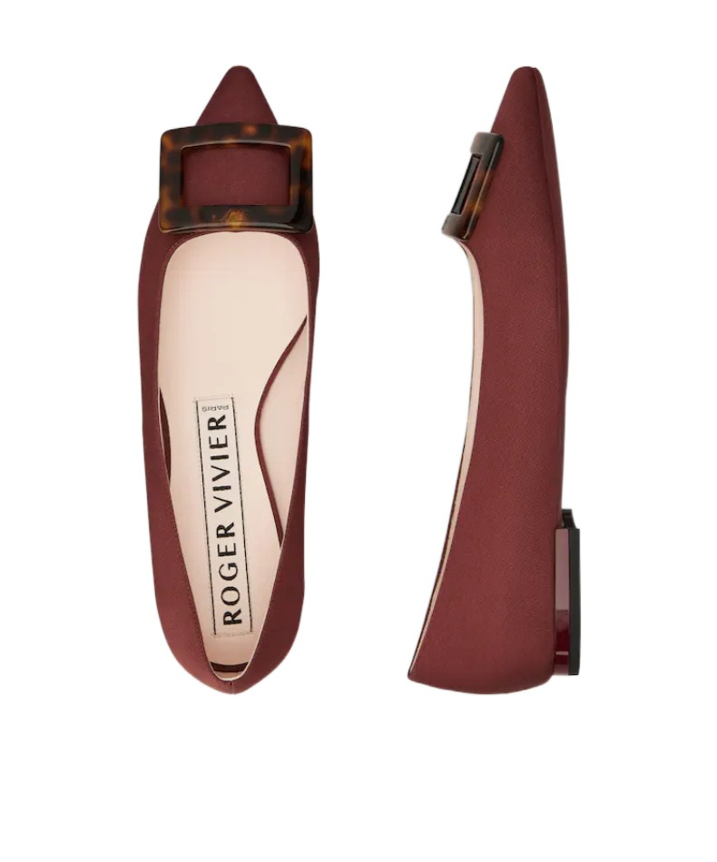 Roger Vivier Gommettine Ballerinas In Grosgrain In Burgundy