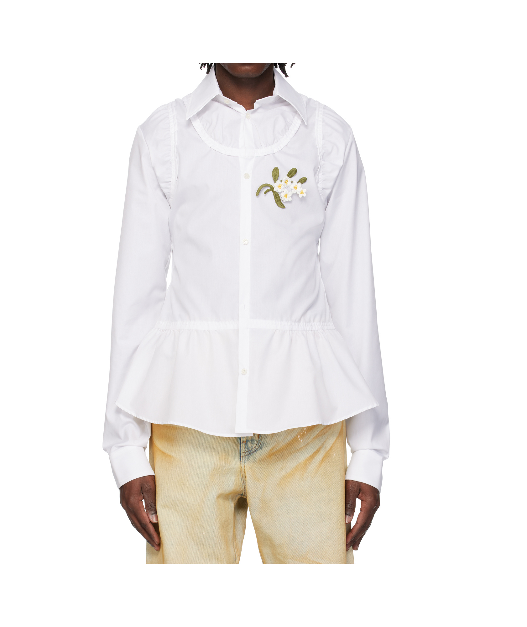 Egonlab White Poplin Top Shirt In White