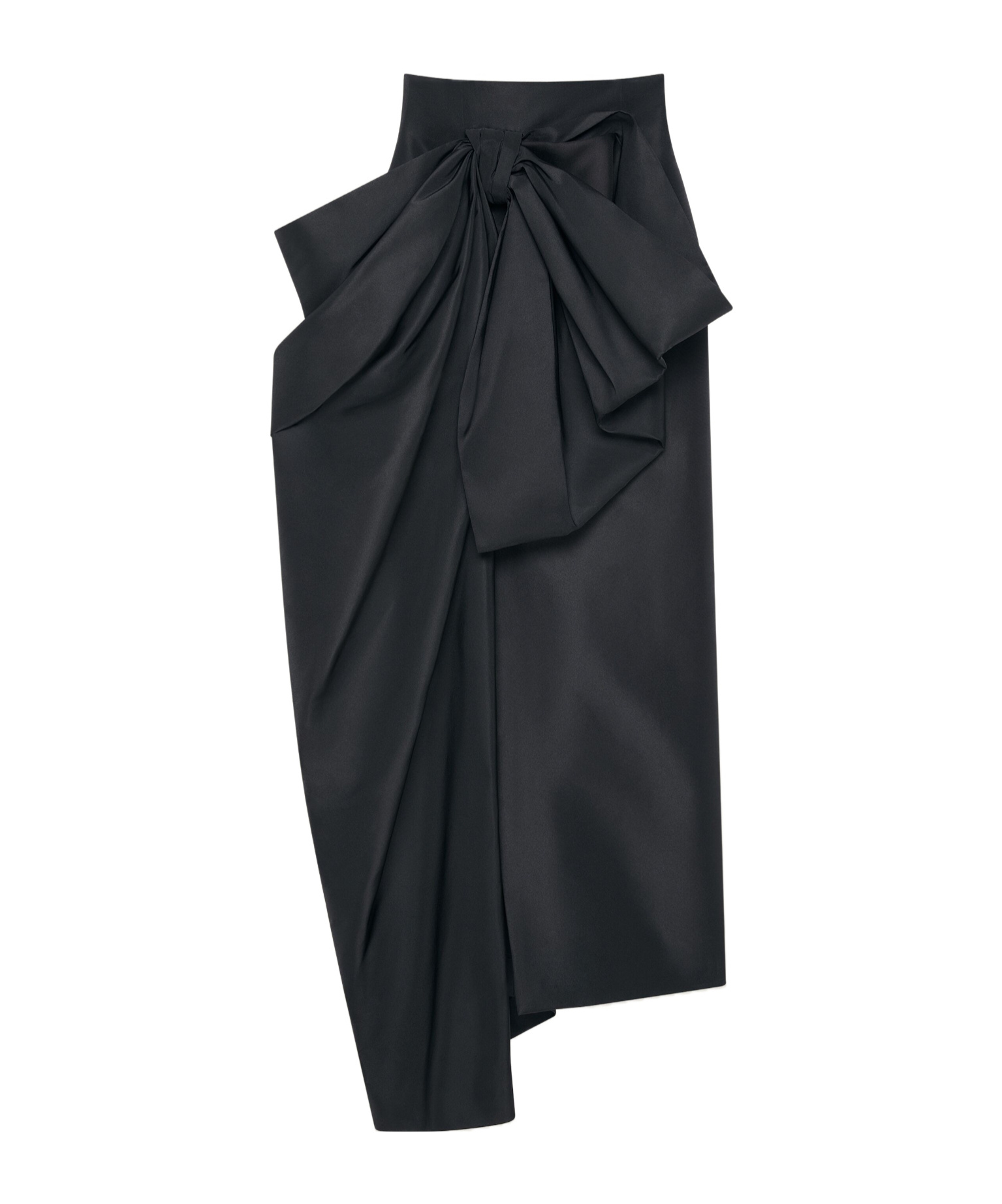 Givenchy Midi Skirt In Polyfaille With Bow Detail In Black