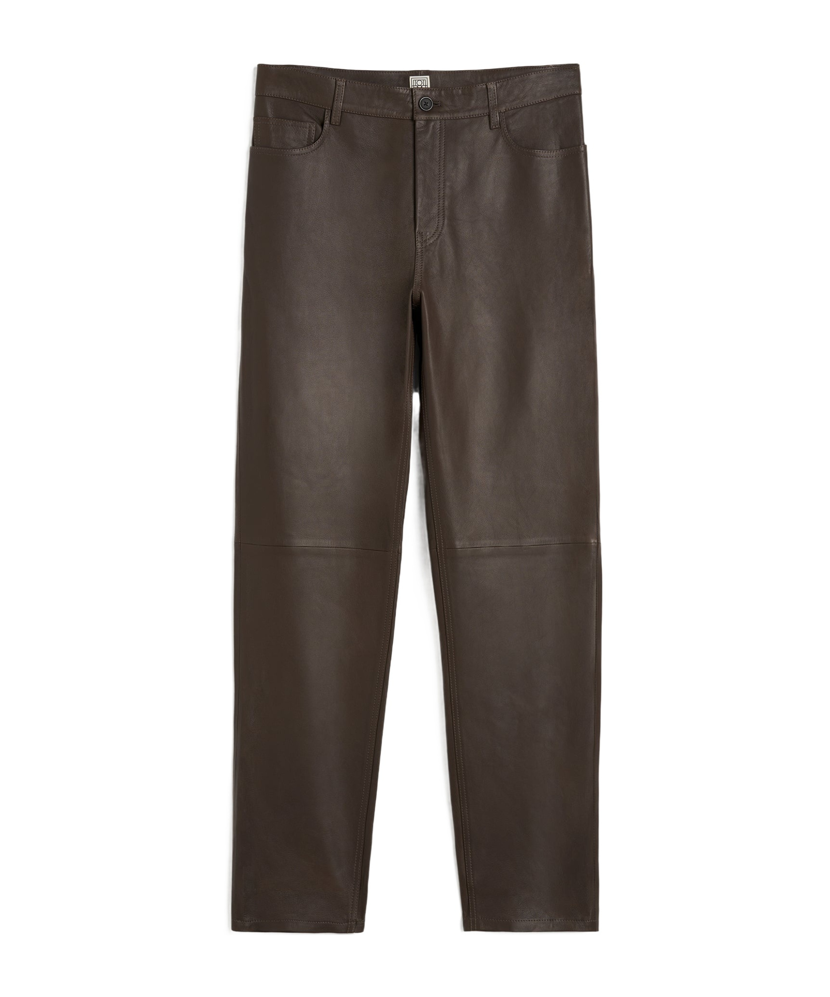 Totême Tapered Leather Trousers In Black