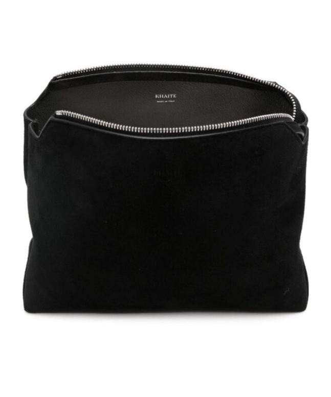 Khaite The Lina Suede Crossbody Bag In Black
