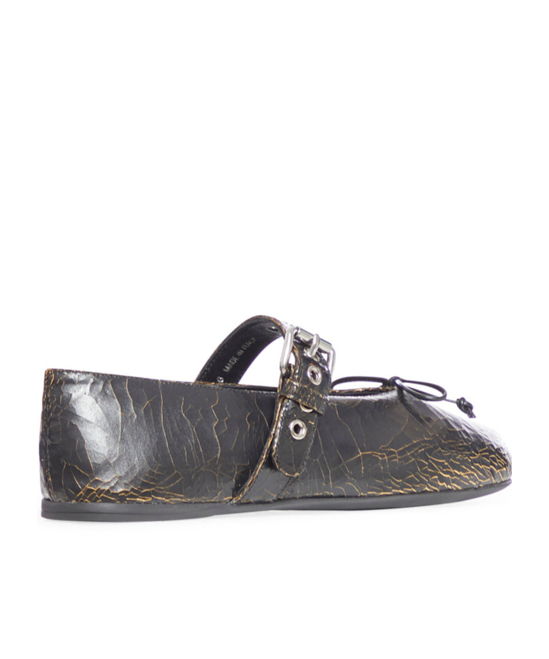 Miu Miu Logo Flats In Black