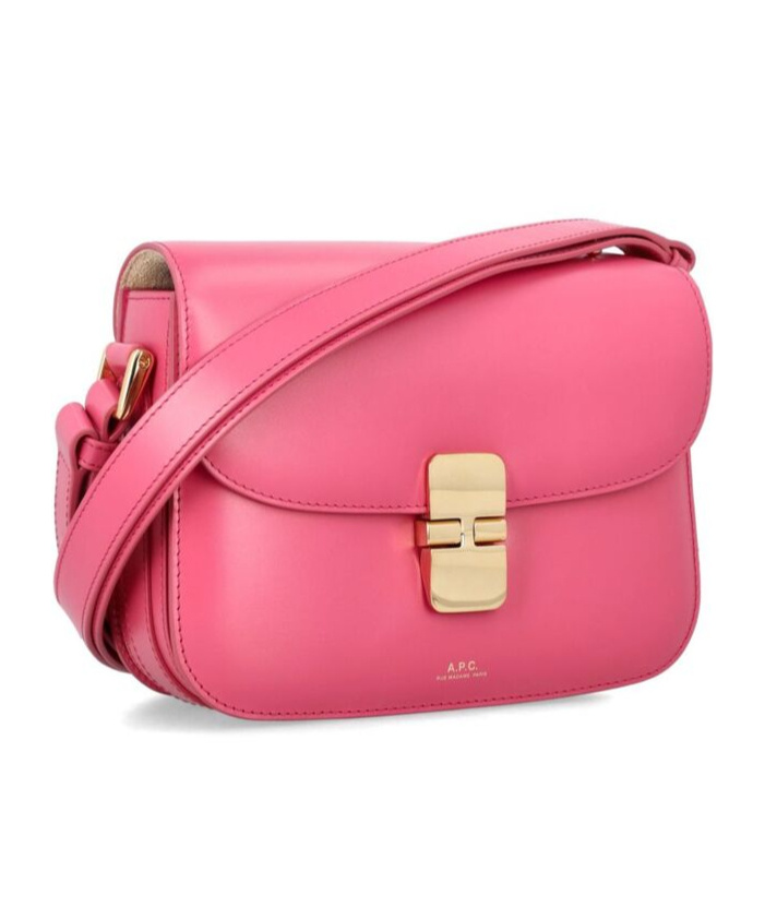 Apc A.p.c. Grace Logo Printed Small Shoulder Bag In Pink