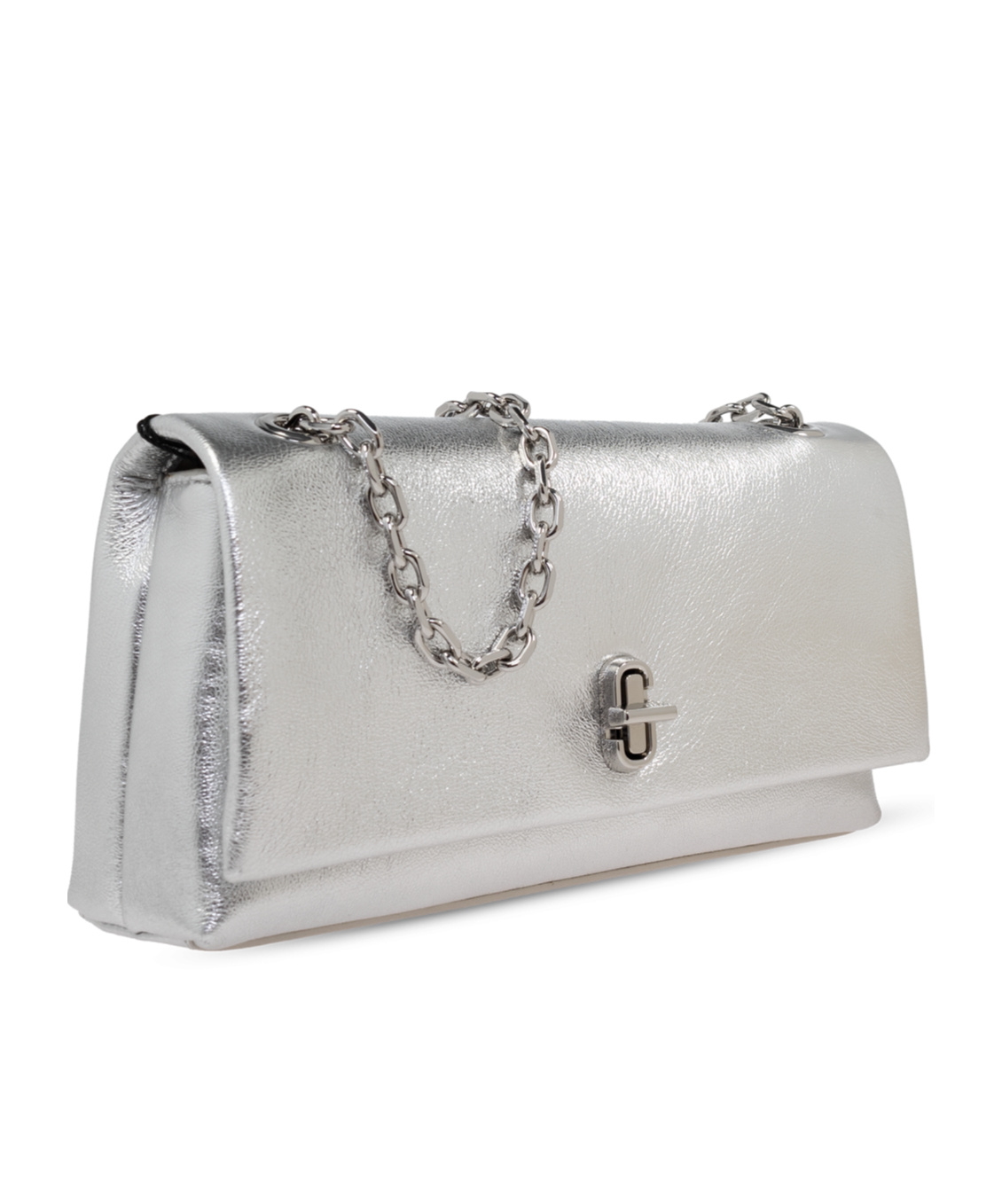 Marc Jacobs The Metallic Dual Chain Wallet In Gray