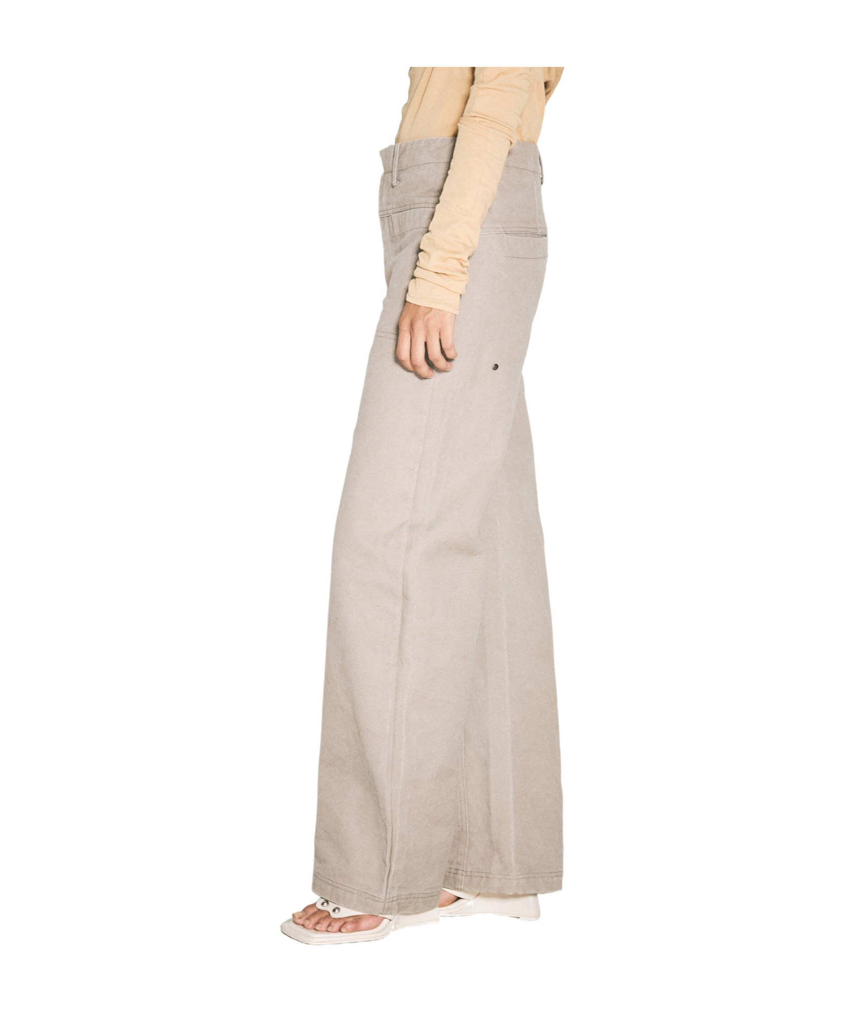 Entire Studios Cotton Flared Trousers In Neutral
