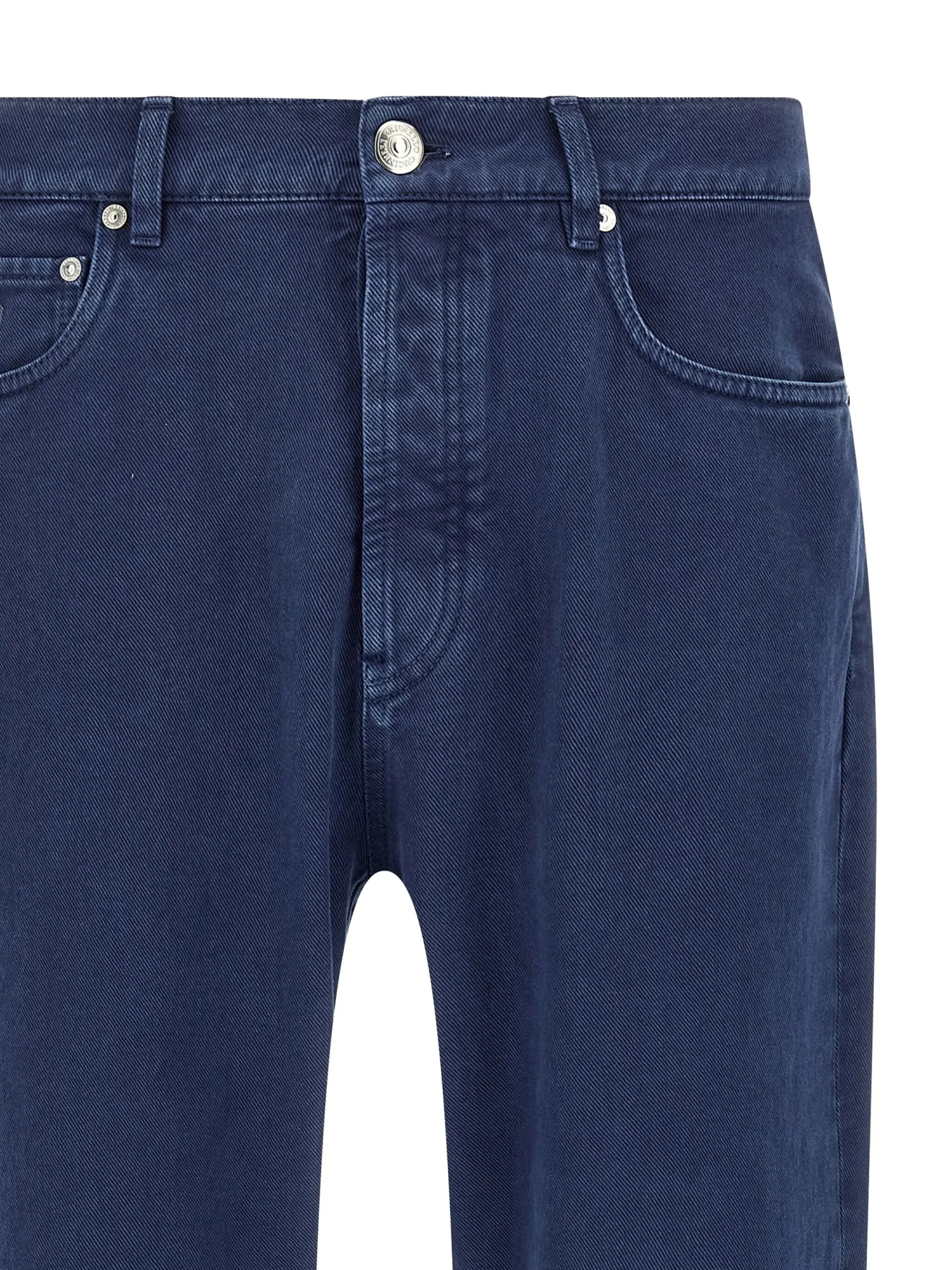 Brunello Cucinelli Garment-dyed Logo-patch Jeans In Multi