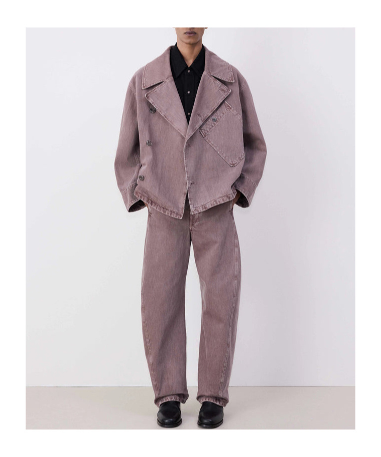 Lemaire Dispatch Denim Jacket In Gray