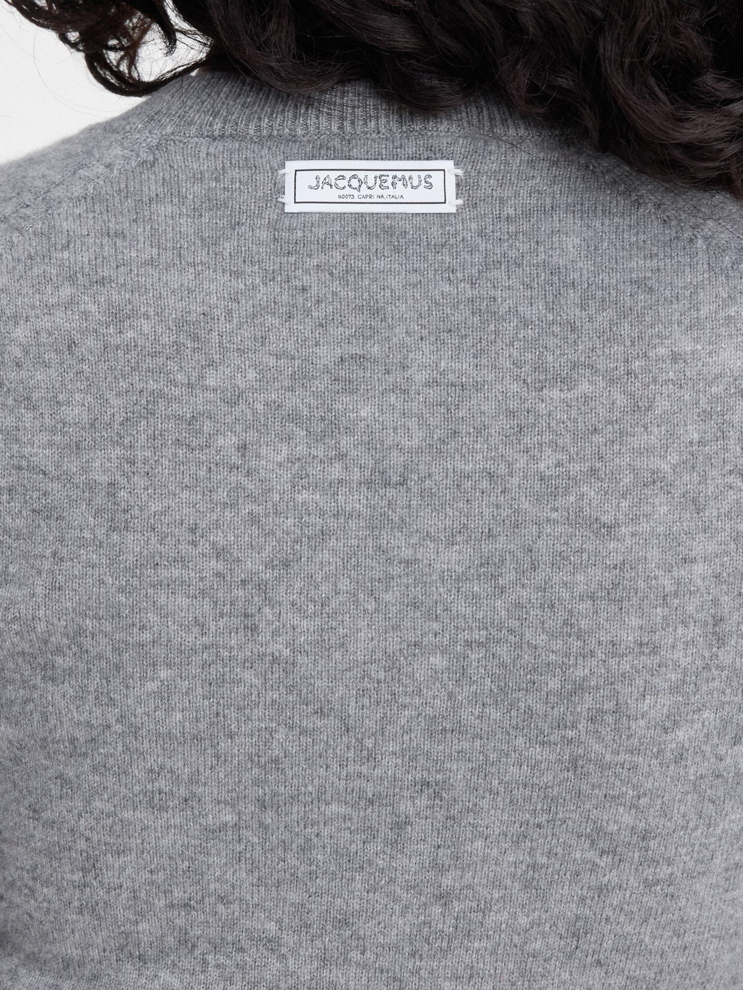 Jacquemus La Maille Soglia Ribbed Jumper In Gray