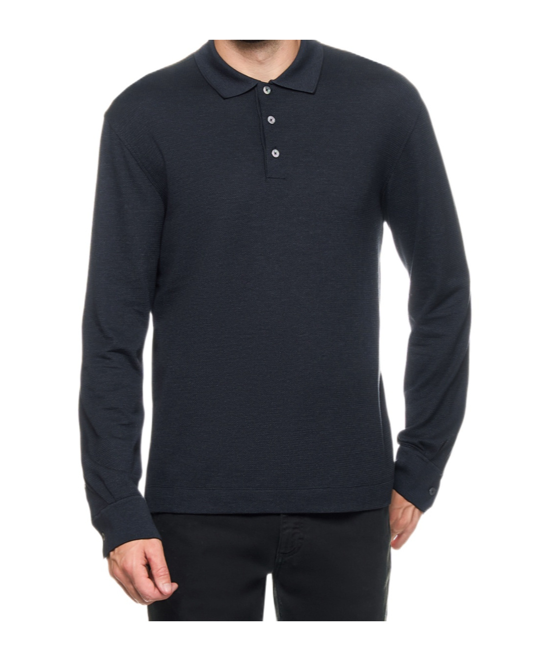 Shop Zegna Fine-knit Polo Shirt In Black